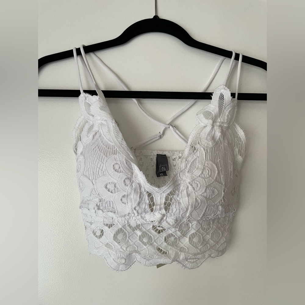 Alya White Lace Bralette